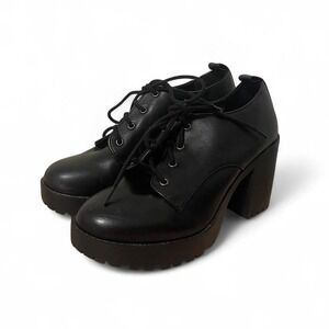 Y2K Mall Goth Chunky Oxfords Platform Lace-Up‎ Heels